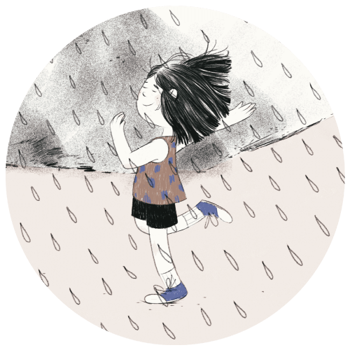 No final, ela entende que chorar é tão natural quanto a chuva que cai.