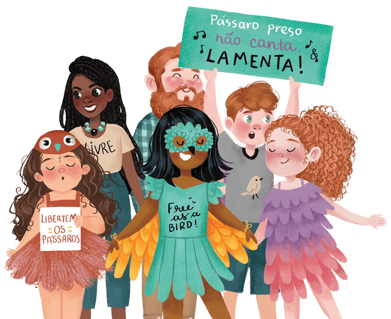 A partir daí, Lua percebeu que, mesmo sendo criança, poderia fazer sua voz ser ouvida. Voltando para casa, ela organiza um movimento dos estudantes e consegue libertar os pássaros da escola!