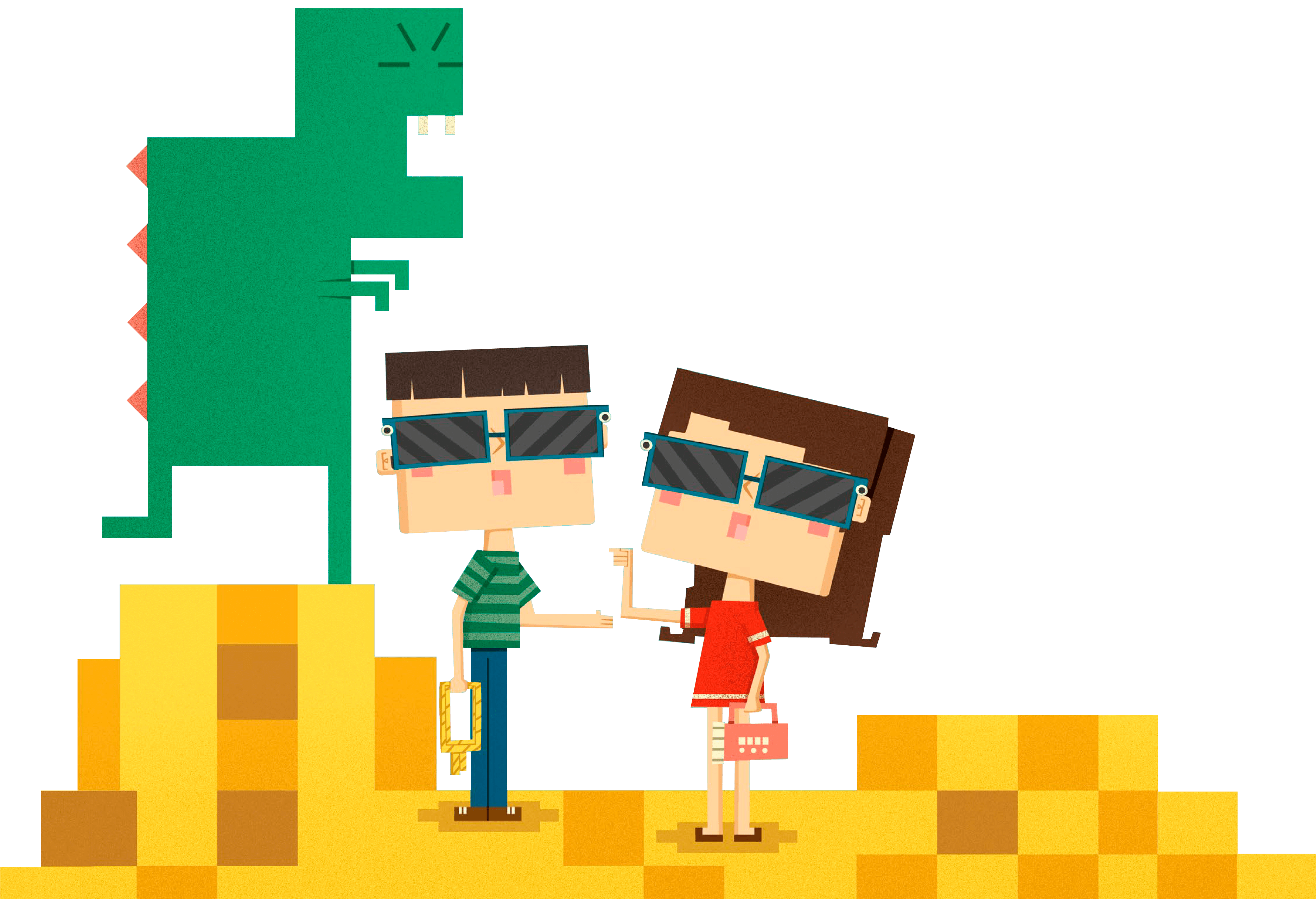 Seguindo as dicas do seu irmão mais velho Dudu, a dupla vai entrar nesse mundo virtual e entender que os games são feitos de muita matemática, lógica, design, programação e, principalmente, criatividade.Eles vão enfrentar a Esfinge, os binossauros de cabeça quadrada e o podereso Mega Bit, numa jornada cheia de mistérios e desafios!